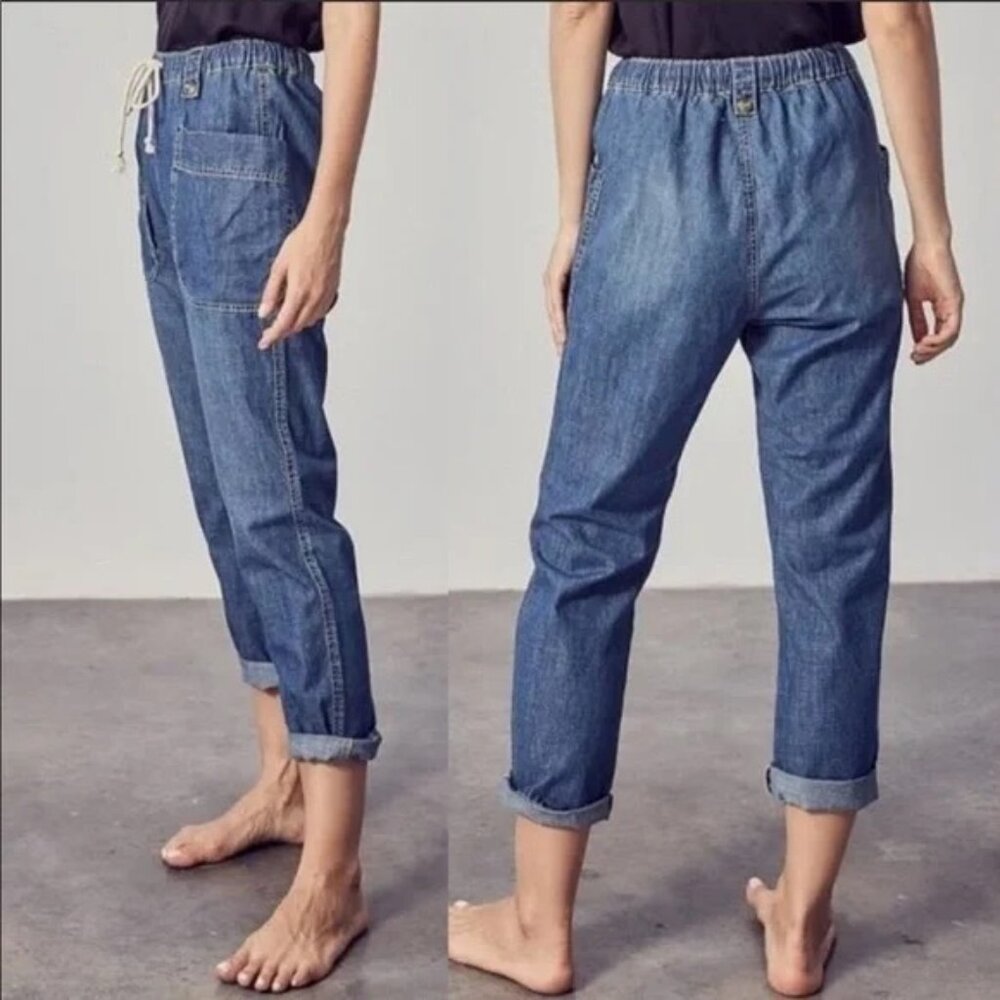 Denim Cargo Cropped Pants Medium - Picture 5 of 15